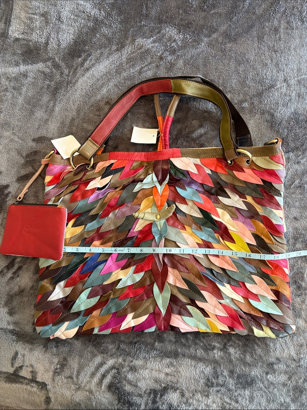 Multicolor Leather Leaf Appliqué Tote Bag - Women